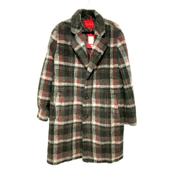 New Mens Hugo Boss Teddy Plaid Coat Wool-Blend Size Large - Picture 6 of 12